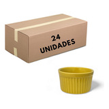 24 Mini Tigelas Amarelo Ramekin 150 Ml Porcelana Canelada