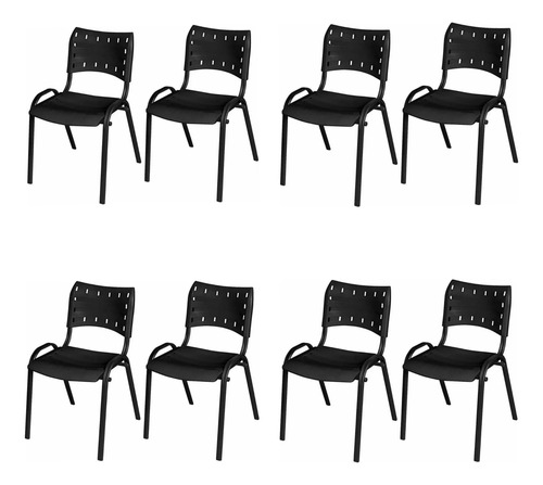 Kit 8 Cadeira Iso Base Várias Cores Variadas P/ Auditório 