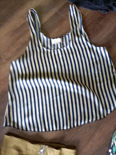 Blusa De Seda Rayada Talle 2 