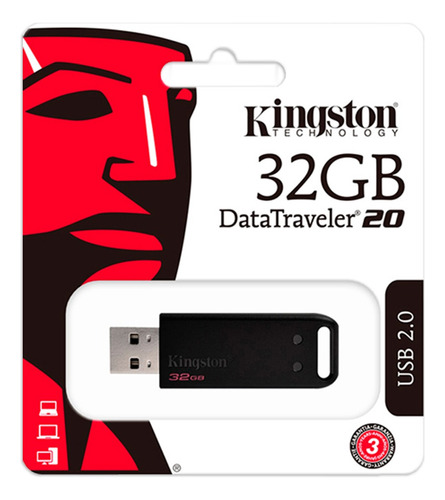 Memoria Usb Kingston Dt20 32gb 2.0 Negro