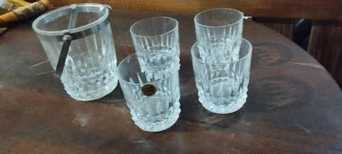 Vasos De Whisky Y Hielera Cristal D'arques Frances