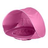 Piscina Con Carpa Protección Uv Plegable Para Bebe Color Rosa