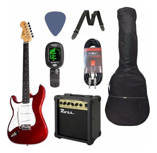 Pack Guitarra Electrica Zurda + Amplificador + Accesorios