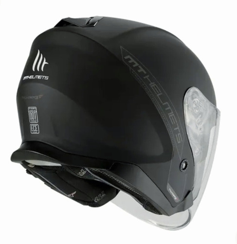 Casco Moto Abierto Mt Thunder Jet Solid A1 Negro Mate Rpm925