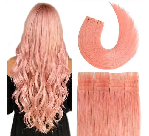 Extensiones De Cabello 100% Humano 20in 50gr Rosa