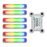 Kit 6 Strobo Para Som Automotivo 12 Super Led Rgb Deltrônica