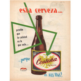 Cerveza Bavaria Costeña Aviso Publicitario De 1954 Color