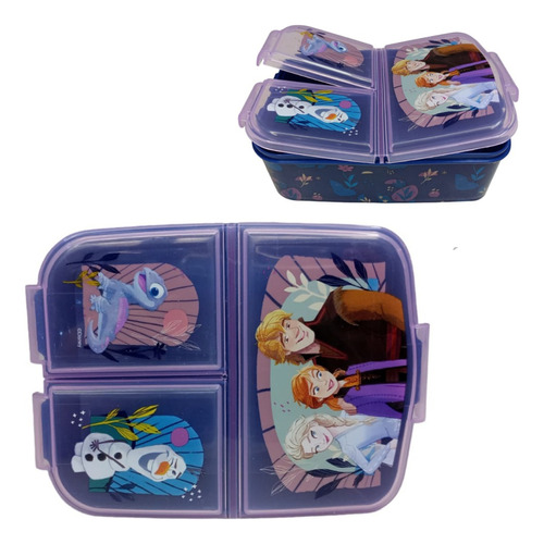 Lunchera Con Divisiones Infantil Vianda Escolar Frozen