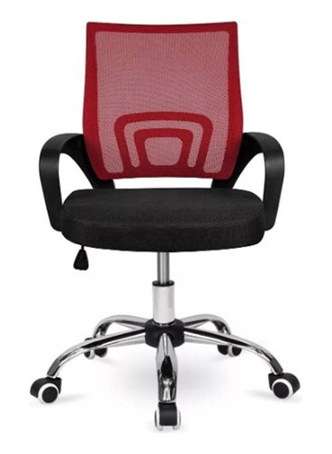 Sillas Oficina Escritorio Ejecutiva Rojo Y Negro Melshop Home Office Altura Ajustable Regulable Para Negocios Rueditas Estudio Ergonomica Giratoria Secretarial Duradera Tapizado Respirable