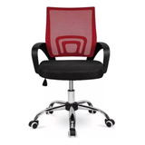 Sillas Oficina Escritorio Ejecutiva Rojo Y Negro Melshop Home Office Altura Ajustable Regulable Para Negocios Rueditas Estudio Ergonomica Giratoria Secretarial Duradera Tapizado Respirable