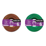 Cable Unipolar 6mm Marrón Y Verde Y Amarillo Rollo X 25m