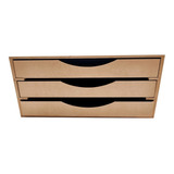 Suporte Para Monitor Com Três Gavetas Mdf Cru