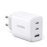 Carregador Rápido Ugreen 2 Em 1 Usb C E A Gan Pd 65w Branco