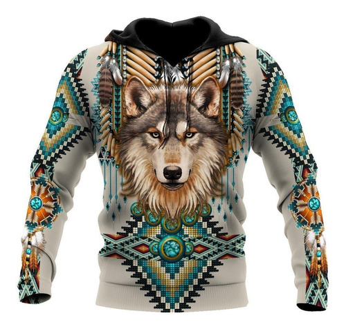 Moletom Da Moda Com Estampa Animal Moon Wolves