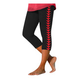 Leggins S Para Mujer, Estilo Capri, Estampado De Béisbol Y Y