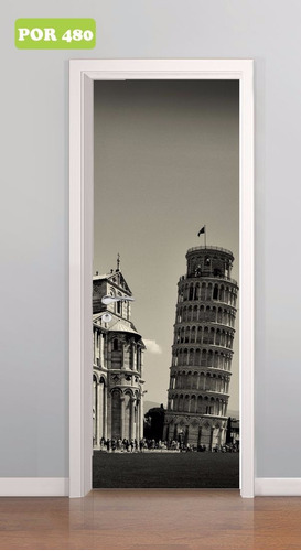 Adesiv0 Decorativo Para Porta Torre De Pisa Itália Mod. 480