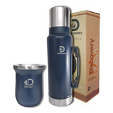 Termo 1.3 Lt Mate 236 Ml Discovery Acero Inoxidable 24 Hs Color Azul