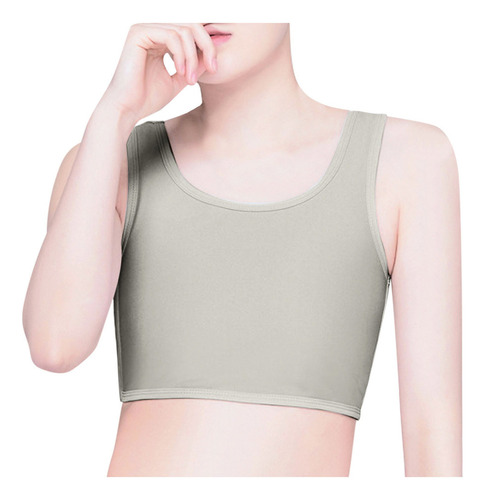 C Compression Chest Binder Feminino Sem Mangas Colete Tanque