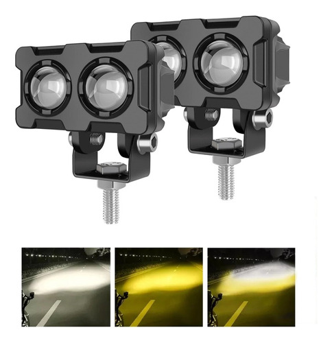 Par Luces Led Auxiliares Faros De Lupa Para Auto Motocicleta