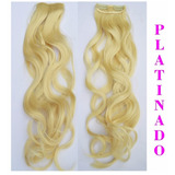 Cortina Extensiones Simil Natural X 2 Piezas Rubio Platinado