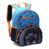 Mochila Infantil Carro 3d Escolar Volta As Aula 2024 Pequena Cor Azul
