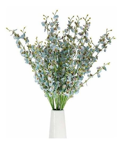 Flores Artificiales De Orquídeas Artificiales Azules - 10 Pi