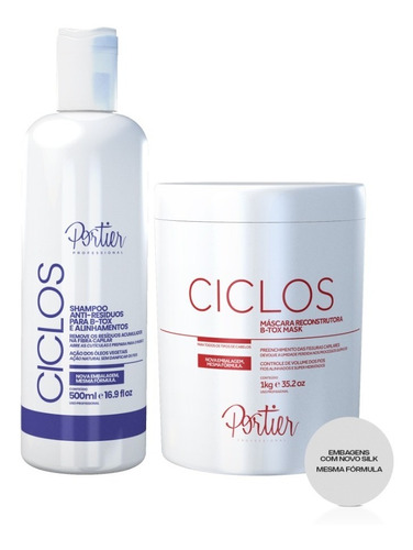 Portier Ciclos Shampoo Anti-resíduos + B-tox Ciclos Mask 1kg