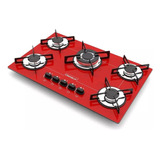 Cooktop 5 Bocas Tripla Chama Bivolt Chamalux Vermelho Bivolt