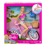 Muñeca Barbie Set De Juego Con Bicicleta Hby28 Mattel