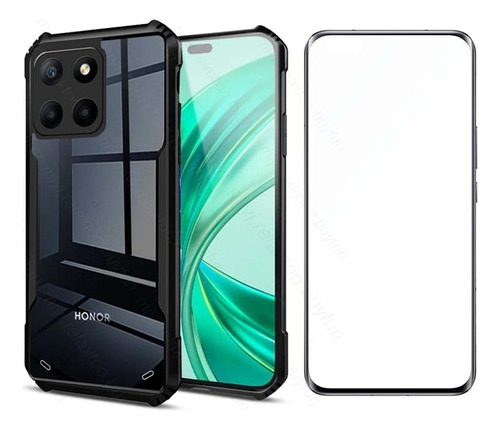 Funda Para Honor X8b Suave Marco Claro Tener Vidrio Membrana