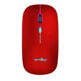 Mouse Óptico Inalámbrico Recargable Led Rgb 2.4ghz Rf-6800 Color Rojo