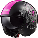 Casco Abierto Ls2 Spitfire Bobber Vintage Ngo/rosa Rider One