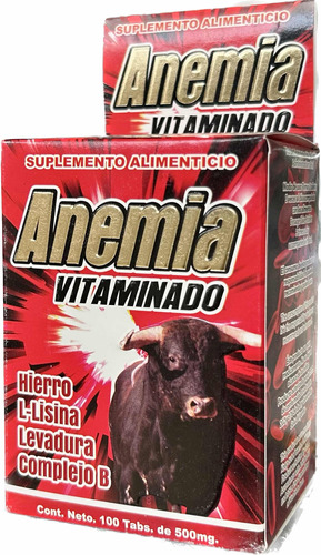 Anemia 2 Pz 100 Tabs 500 Mg C/u Hierro L-isina Complejo B