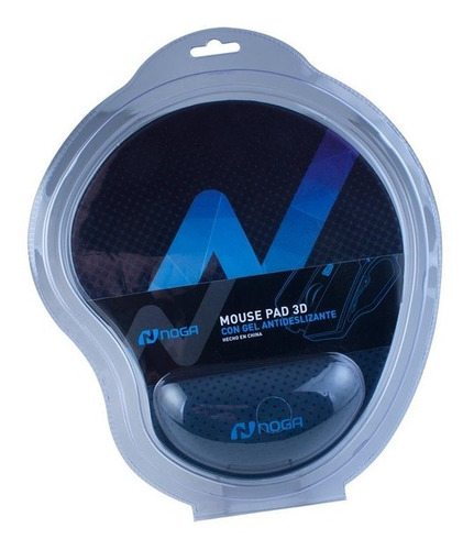 Mouse Pad Apoya Muñeca Con Gel Antideslizante Tela Noga 3d E Color Azul