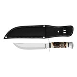 Cuchillo Vaina Tramontina 6 Pulgadas Estuche De Cuero Puñal Color Negro