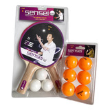 Pack Ping Pong Sensei 1 Estrella 2 Paletas + 9 Pelotas 