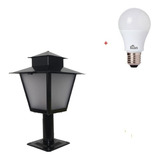 2x Luminária Poste Balizador Jardim Lustre Colonial P4 Preto