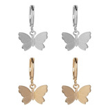 Aretes Mujer Mariposa Oro Pendientes Acero Inoxidable,regalo