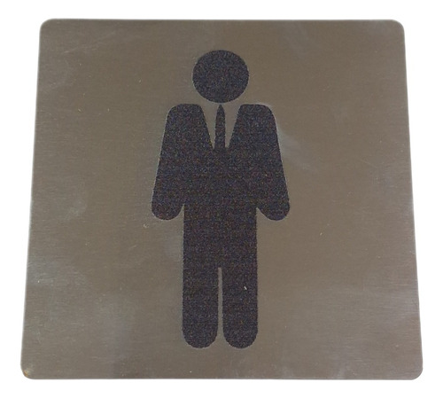 Señalética Cartel Baño Hombre Mujer Acero Inox 12.5 X12.5 Cm