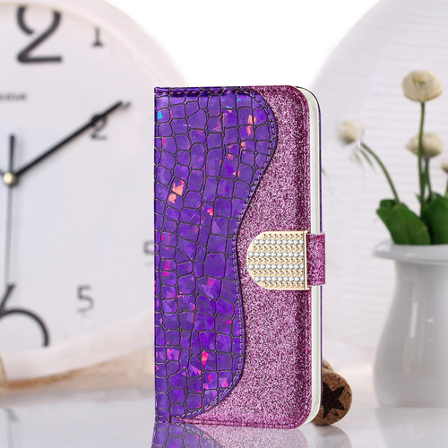 Funda De Piel Con Purpurina Para Samsung Galaxy A02s