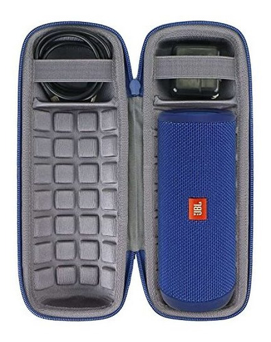 Estuche Rigido Para Parlante Jbl Flip 4 O 3 - Azul/gris