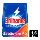 Lava Roupas Em Pó Limpeza Total 1,6kg Brilhante Nova Fórmula