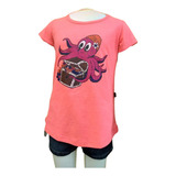 Blusa Feminina Infantil ( Salmão Florescente) 