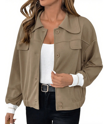 Chaqueta Para Mujer, Ropa Con Botones, Mangas, Abrigo, Te