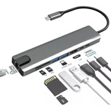 Hub Multipuerto Rj45 Hdmi Usb 3.0 Ethernet Adaptador Tipo C 