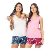 Pijama Musculosa + Short Hasta T.5 24119 Florcitas