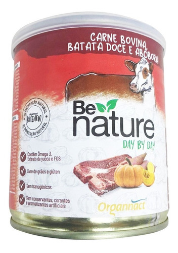 Organnact Be Nature Alimento Cães Adultos Carne Batata Abóbora 300g