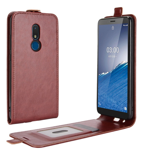 Para Nokia C3 R64 Vertical Flip Leather Tpu