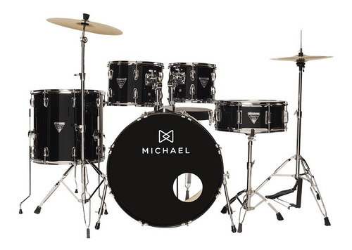 Bateria Michael Dmt222 Acústica Trinity Black