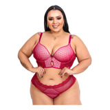 Cropped Conjunto Lingerie Sensual Plus Size 48 Ao 54